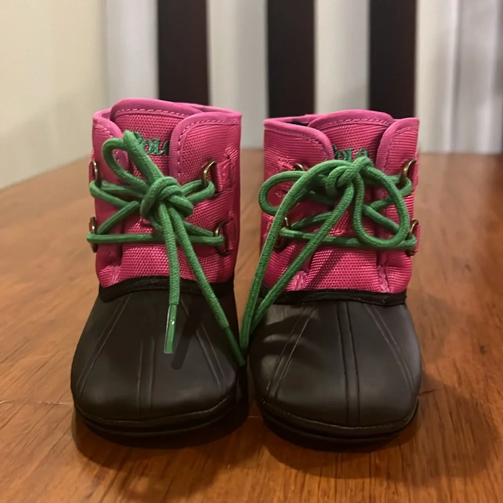 Polo Ralph Lauren Packer Baby Infant Crib Booties Shoes Boots Girls Size 2